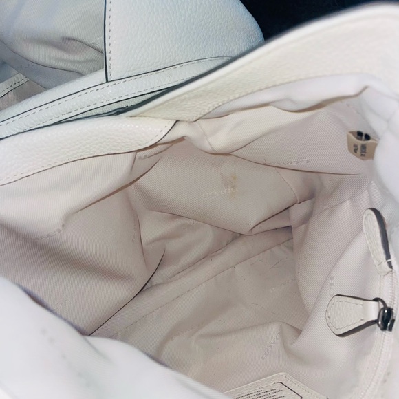 Coach Edie 31 Bandana Rivets Shoulder Bag Chalk White Pebble Leather - Picture 13 of 14